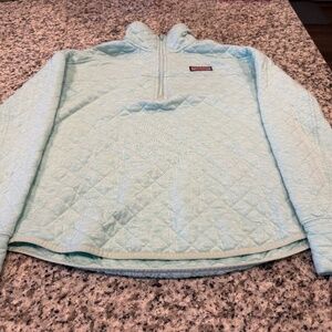 Vineyard Vines Women's Quilted Dreamcloth Shep Shirt Mint Blue - Small